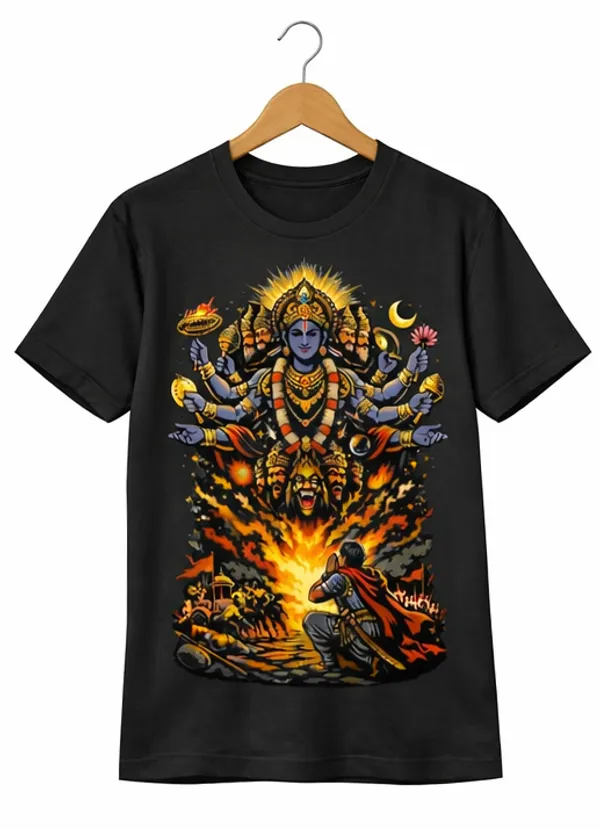 Krishans_Virat_Roop_on_Black_T_Shirt