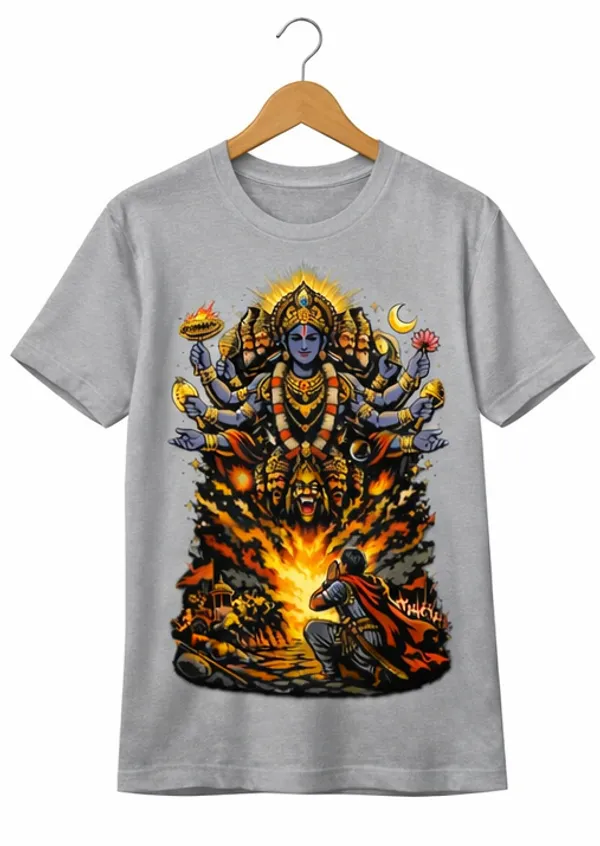 Krishans_Virat_Roop_on_Grey_T_Shirt