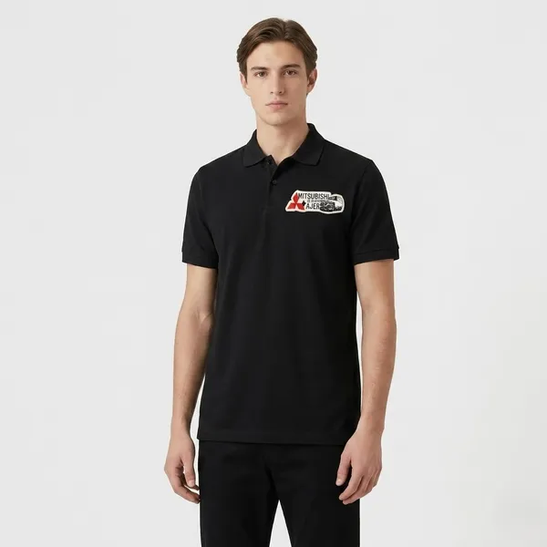 Mitsubishi_Ajen_Vintage_Logo_Black_Polo_T-Shirt