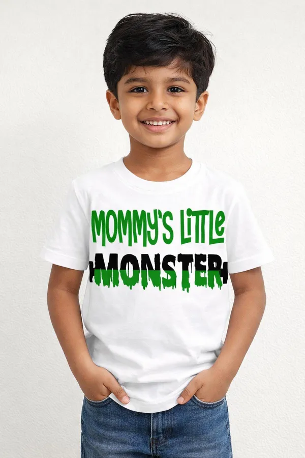 Mommy's_Little_Monster_Print_on_White_Kids_T-Shirt
