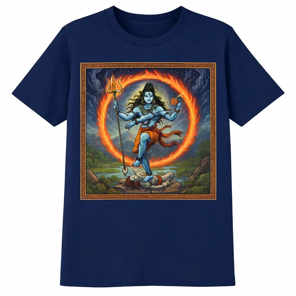Natraj_Print_on__Navy_Blue_T_Shirt