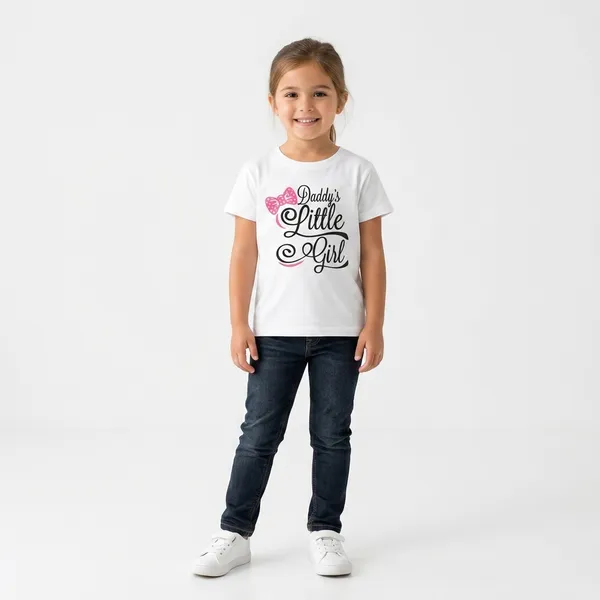 Daddy'S_Little_Girl_Printed_T-Shirt_For_Kids