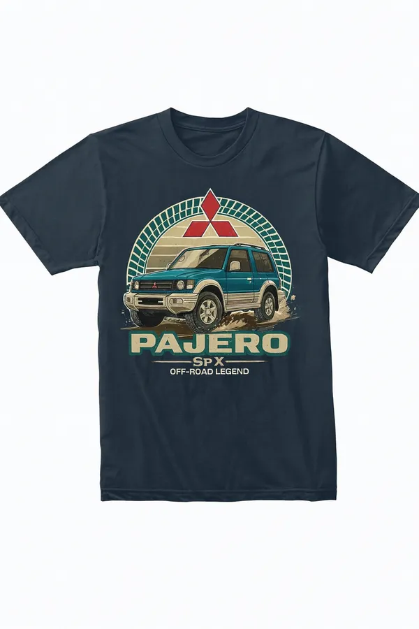 Mitsubishi_Pajero_Sfx_Off-Road_Legend_Graphic_T-Shirt_-_Dark_Navy_Blue