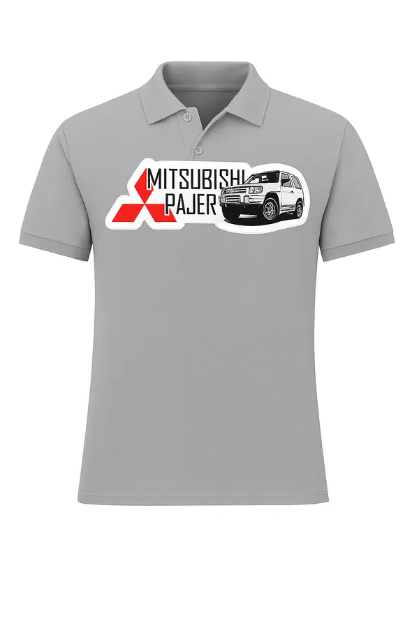 Mitsubishi_Pajero_Graphic_Print_Grey_Polo_T-Shirt