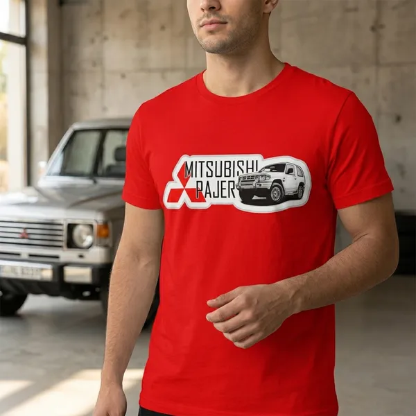 Mitsubishi_Pajero_Graphic_Print_T-Shirt_-_Red