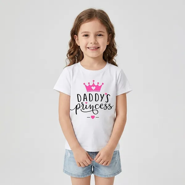 Daddy'S_Princess_White_T-Shirt_For_Girls