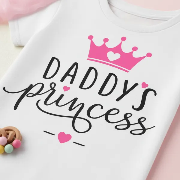 Daddy'S_Princess_White_T-Shirt_For_Girls