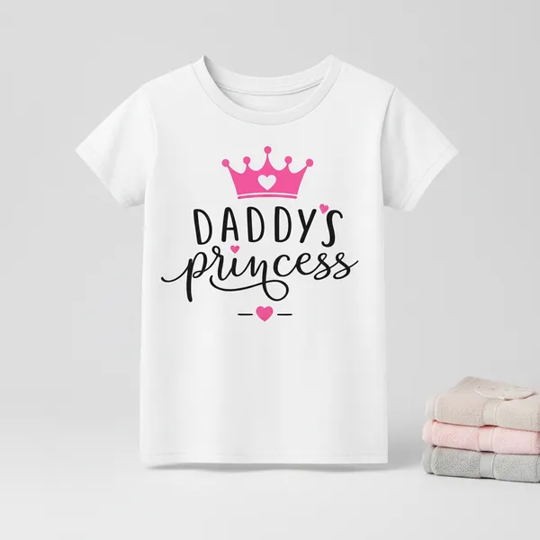 Daddy'S_Princess_White_T-Shirt_For_Girls
