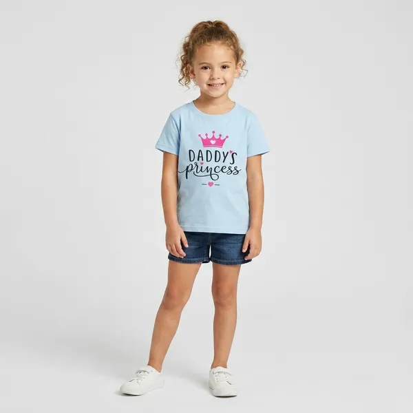 Daddy'S_Princess_Graphic_Print_Baby_Blue_T-Shirt_For_Girls