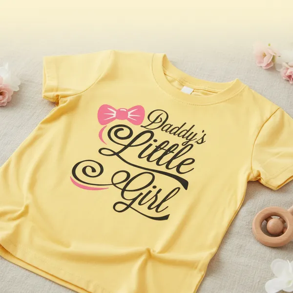 Daddy'S_Little_Girl_Yellow_T-Shirt_For_Kids