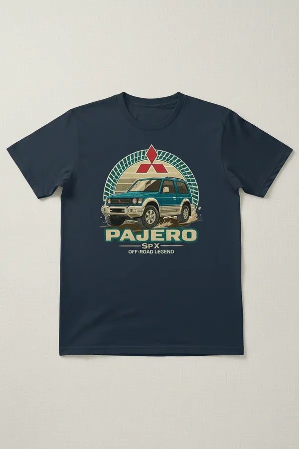 Mitsubishi_Pajero_Sfx_Off-Road_Legend_Graphic_T-Shirt_-_Dark_Navy_Blue
