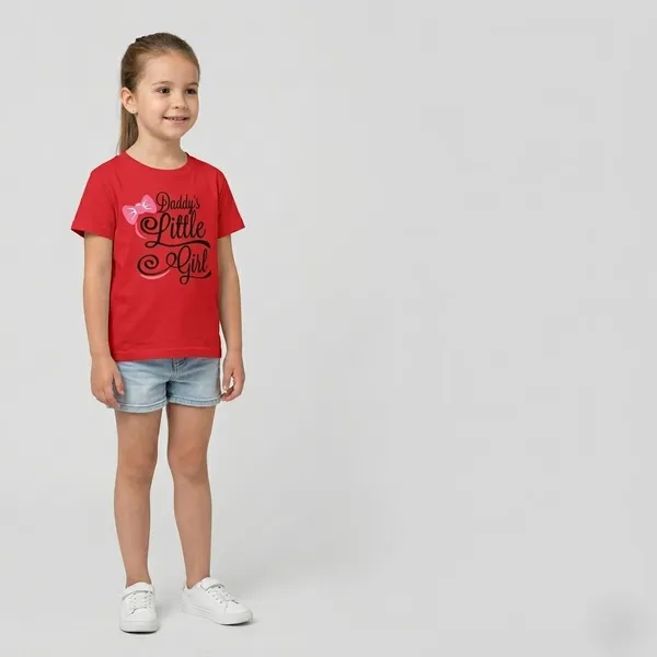 Daddy'S_Little_Girl_Printed_Red_T-Shirt_For_Kids