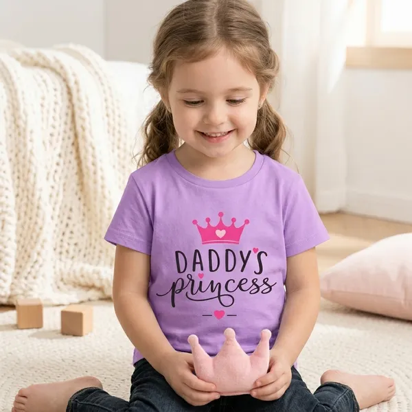 Daddy'S_Princess_Printed_T-Shirt_For_Girls