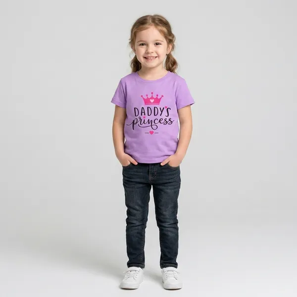 Daddy'S_Princess_Printed_T-Shirt_For_Girls