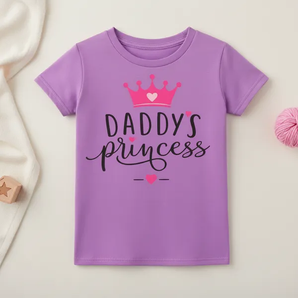 Daddy'S_Princess_Printed_T-Shirt_For_Girls