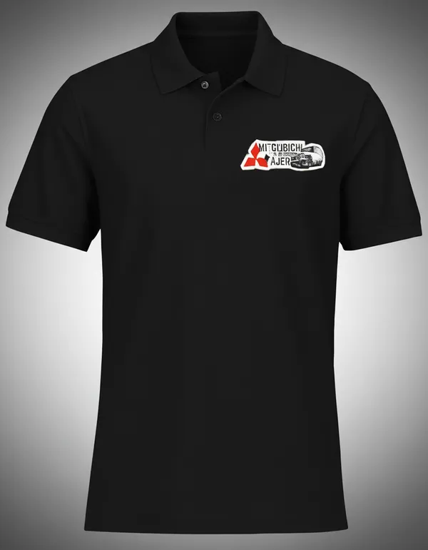 Mitsubishi_Ajen_Vintage_Logo_Black_Polo_T-Shirt