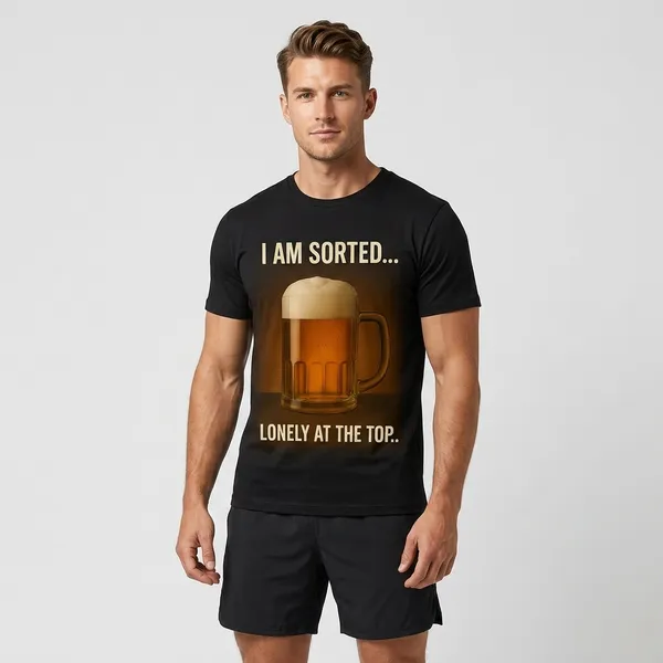 I_Am_Sorted_Lonely_At_The_Top_Beer_Graphic_T-Shirt