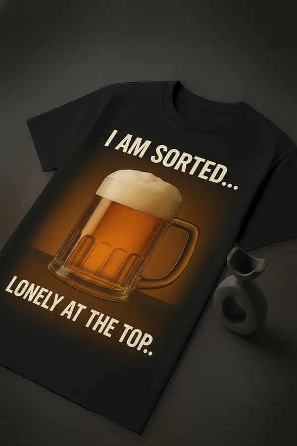 I_Am_Sorted_Lonely_At_The_Top_Beer_Graphic_T-Shirt
