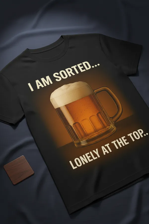 I_Am_Sorted_Lonely_At_The_Top_Beer_Graphic_T-Shirt