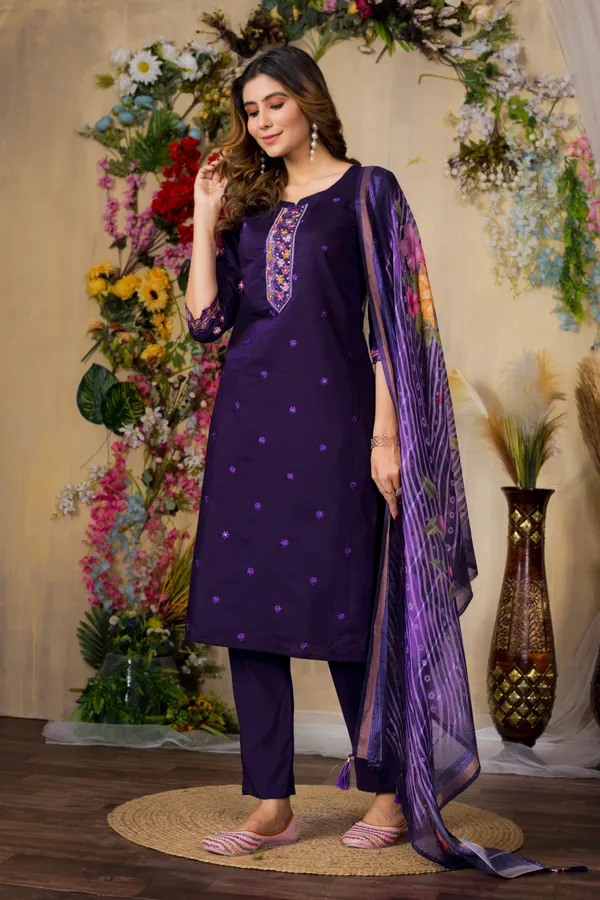 Purple_Roman_Silk_Embroidered_Kurta_Pant_Set_For_Women