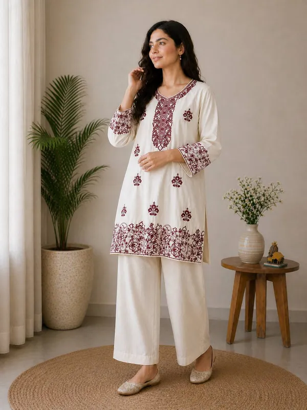 Maroon_Cotton_Embroidered_Co-Ord_Set_for_Women_|_Trendy_Casual_&_Ethnic_Wear
