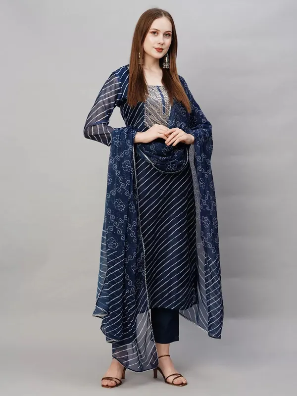 Navy_Blue_Laheriya_Print_Kurta_Set_with_Dupatta_|_Embroidered_Ethnic_Wear_for_Women