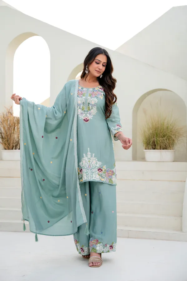 Sea_Green_Chinon_Embroidered_Palazzo_Set_with_Zardosi_Hand_Work_|_Party_Wear_Ethnic_Outfit_for_Women
