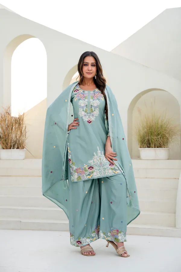 Sea_Green_Chinon_Embroidered_Palazzo_Set_with_Zardosi_Hand_Work_|_Party_Wear_Ethnic_Outfit_for_Women