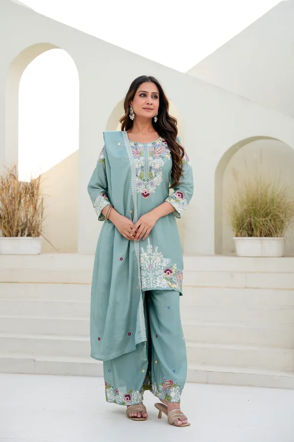 Sea_Green_Chinon_Embroidered_Palazzo_Set_with_Zardosi_Hand_Work_|_Party_Wear_Ethnic_Outfit_for_Women