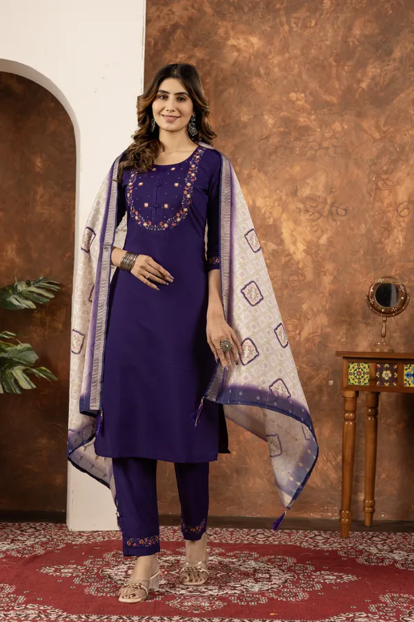 Purple_Marina_Silk_Embroidered_Kurta_Pant_Set_For_Women