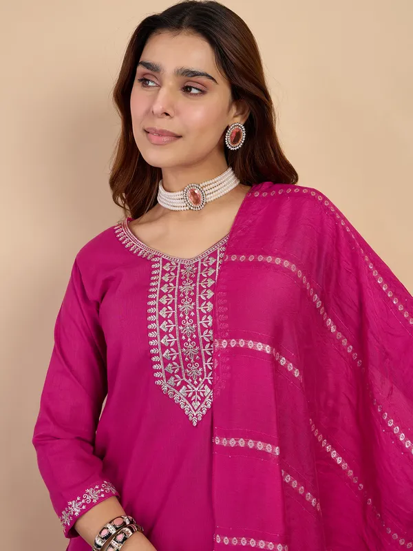 Pink_Women's_Traditional_Embroidered_Kurta_Pant_Set_with_Silk_Dupatta_|_Women's_Ethnic_Wear