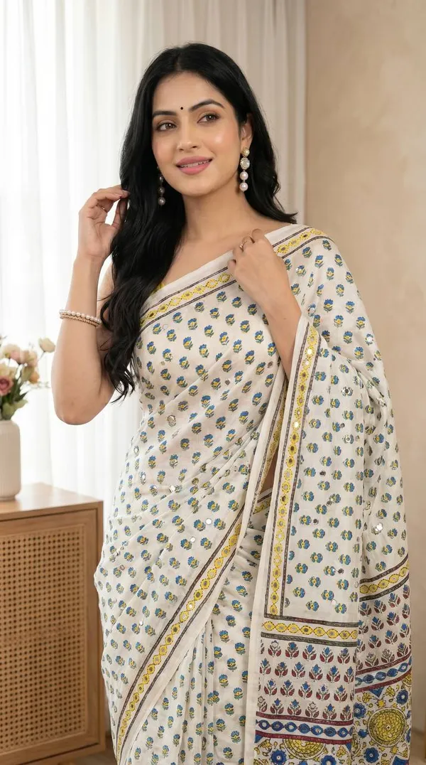 Soft_Satin_Ajrakh_Print_Soft_Silk_Saree_with_Mirror_Work_&_Designer_Border