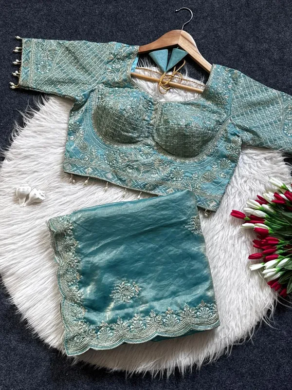 Teal_Bollywood_Organza_Jimmy_Jimmy_Saree_with_Heavy_Hand_Work_Embroidered_Stitched_Blouse_for_Women_|_Wedding_Saree