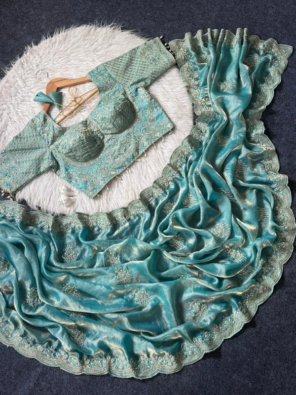 Teal_Bollywood_Organza_Jimmy_Jimmy_Saree_with_Heavy_Hand_Work_Embroidered_Stitched_Blouse_for_Women_|_Wedding_Saree