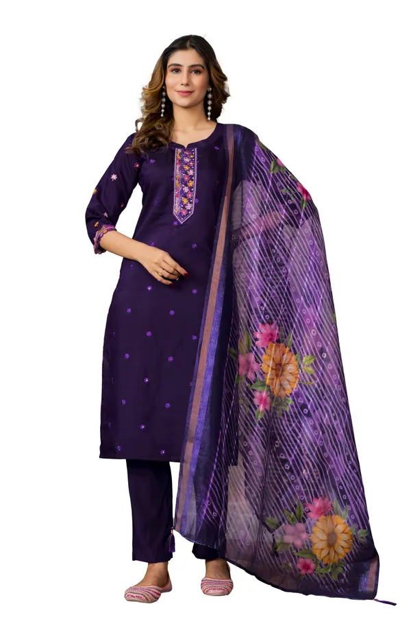 Purple_Roman_Silk_Embroidered_Kurta_Pant_Set_For_Women