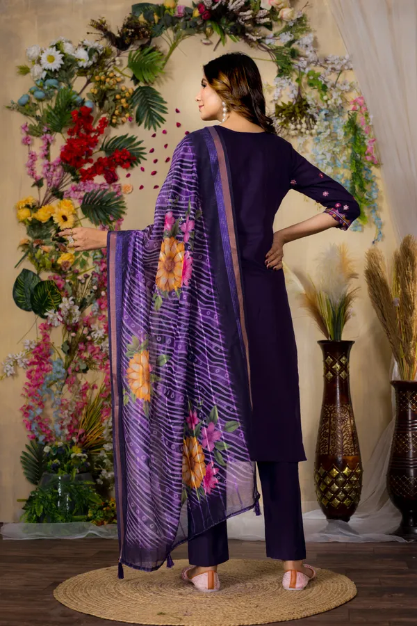Purple_Roman_Silk_Embroidered_Kurta_Pant_Set_For_Women