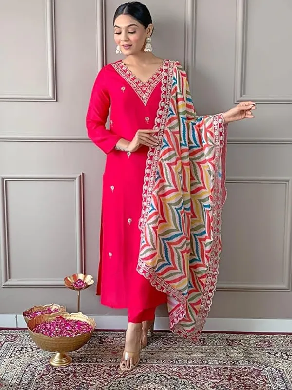 Rani_Pink_Chanderi_Embroidered_Kurta_Set_with_Dupatta_|_Ethnic_Wear_for_Women