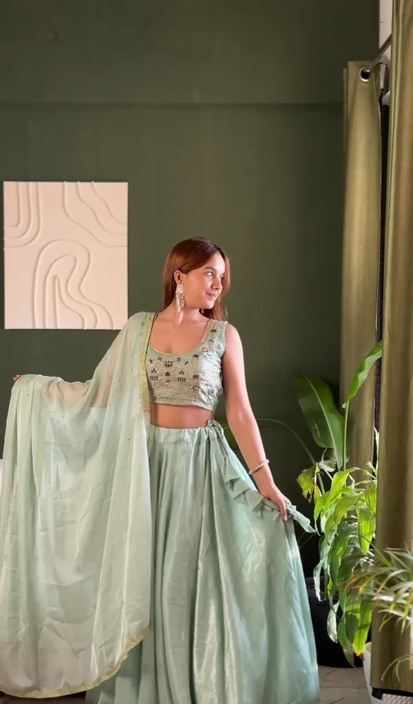 Pastel_Mint_Embroidered_Lehenga_Set_with_Zari_Blouse_&_Net_Dupatta_|_Festive_Wear_for_Women
