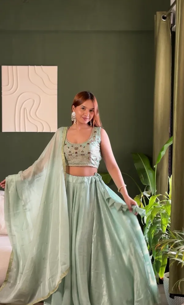 Pastel_Mint_Embroidered_Lehenga_Set_with_Zari_Blouse_&_Net_Dupatta_|_Festive_Wear_for_Women