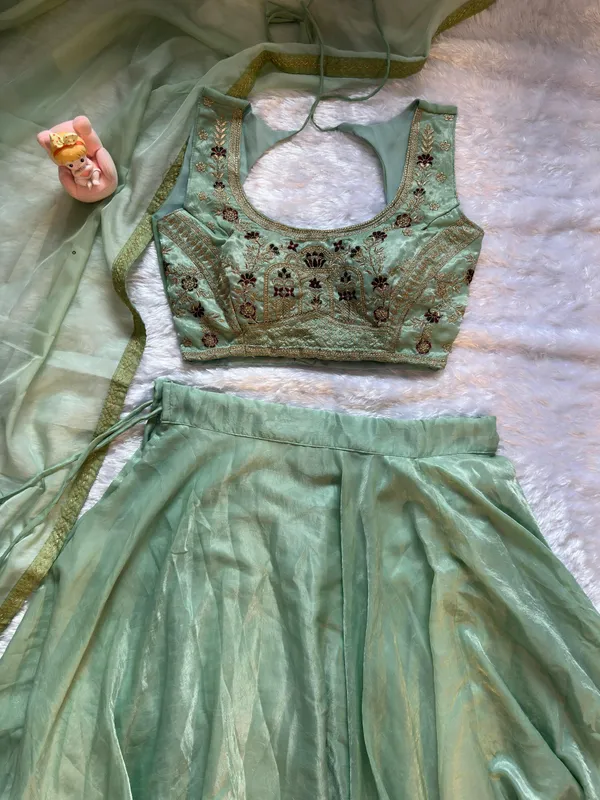 Pastel_Mint_Embroidered_Lehenga_Set_with_Zari_Blouse_&_Net_Dupatta_|_Festive_Wear_for_Women