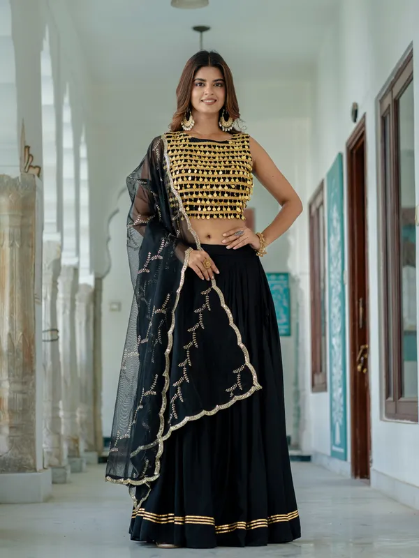 Black_Pure_Rayon_Designer_Lehenga_Choli_with_Coin_Work_&_Embroidered_Net_Dupatta_|_Garba_&_Dandiya_Wear_|_Navaratri_Edition