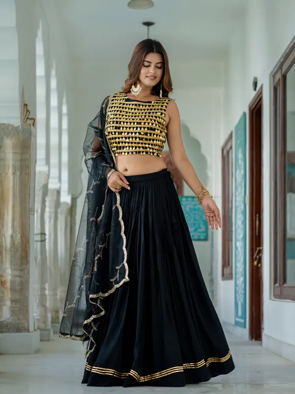 Black_Pure_Rayon_Designer_Lehenga_Choli_with_Coin_Work_&_Embroidered_Net_Dupatta_|_Garba_&_Dandiya_Wear_|_Navaratri_Edition