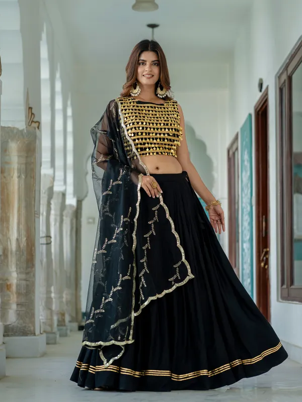 Black_Pure_Rayon_Designer_Lehenga_Choli_with_Coin_Work_&_Embroidered_Net_Dupatta_|_Garba_&_Dandiya_Wear_|_Navaratri_Edition