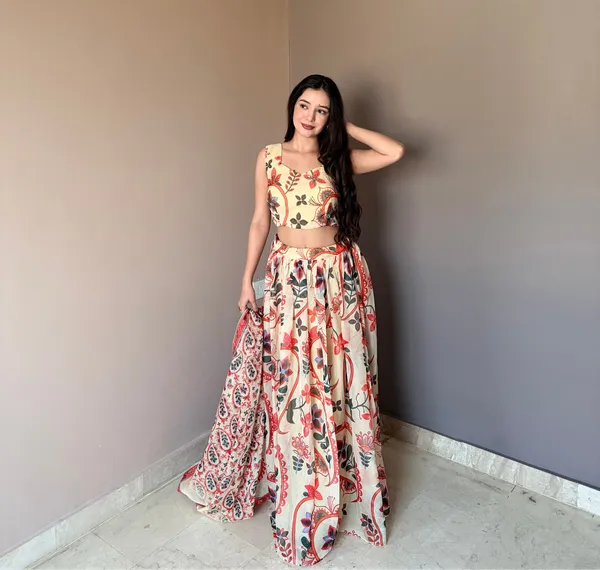 Pure_Organza_Floral_Printed_Lehenga_Set_with_Hand-Work_Blouse_&_Designer_Dupatta