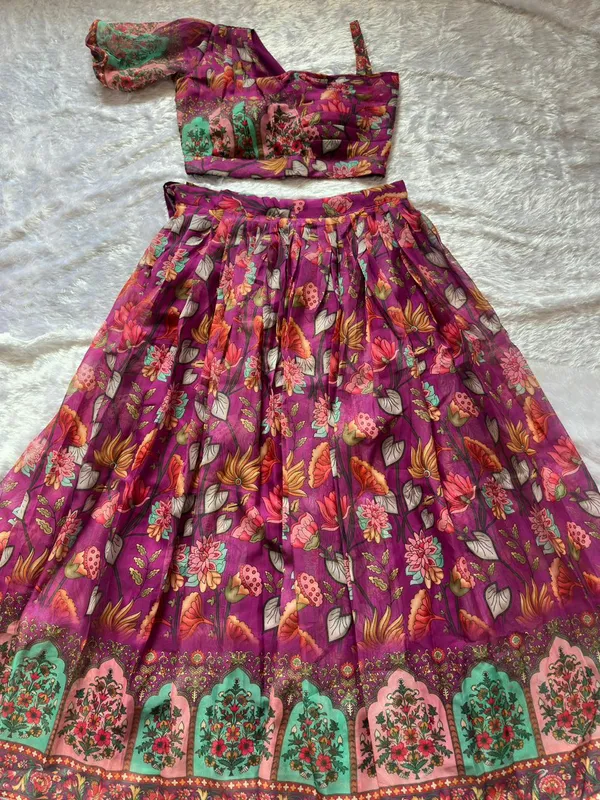 Rich_Wine_Pure_Organza_Silk_Floral_Printed_Lehenga_Set_with_Padded_Blouse_&_Dupatta
