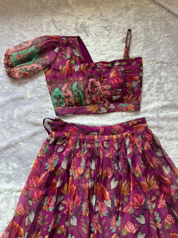 Rich_Wine_Pure_Organza_Silk_Floral_Printed_Lehenga_Set_with_Padded_Blouse_&_Dupatta