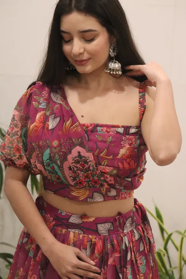 Rich_Wine_Pure_Organza_Silk_Floral_Printed_Lehenga_Set_with_Padded_Blouse_&_Dupatta