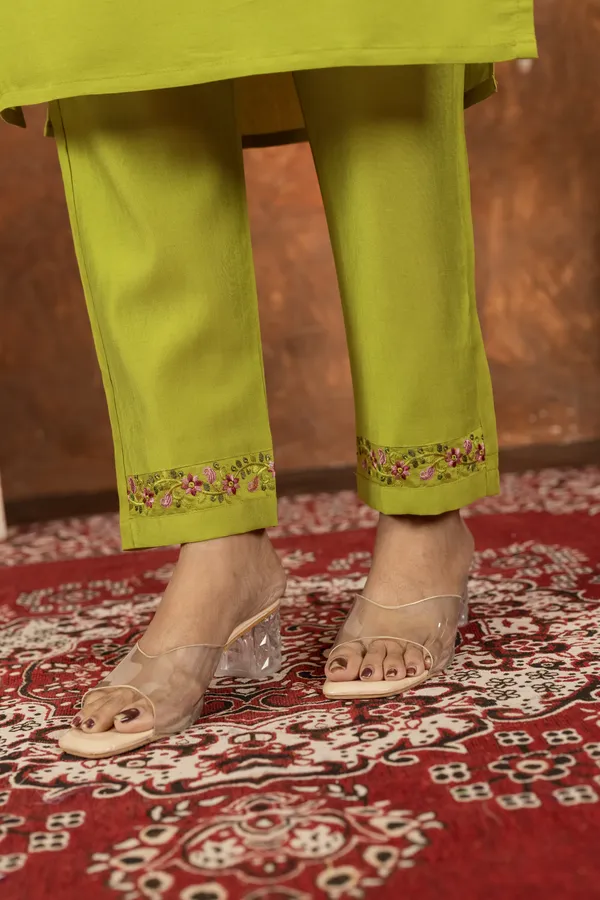 Parrot_Green_Marina_Silk_Embroidered_Kurta_Pant_Set_For_Women