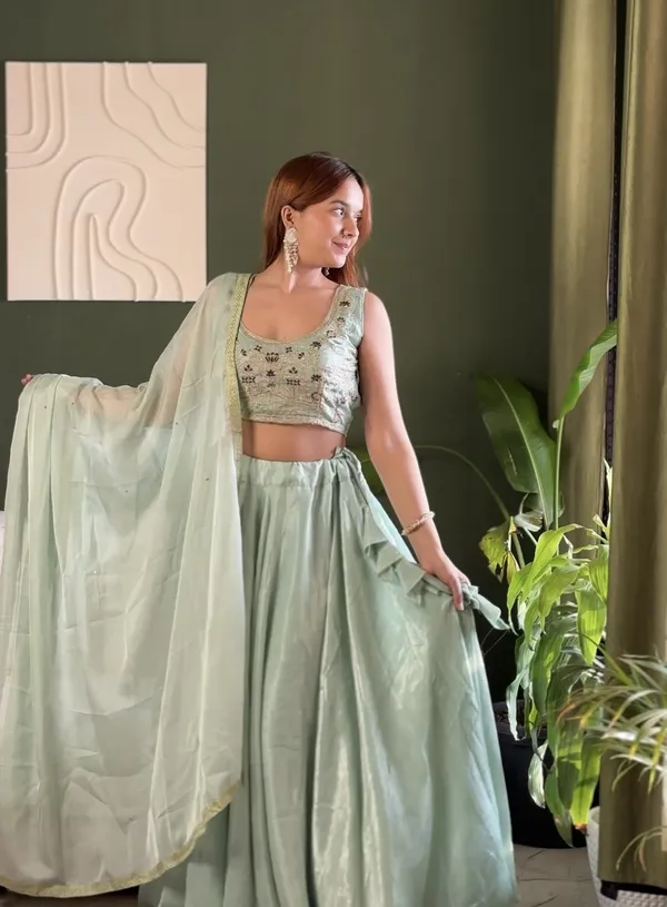 Pastel_Mint_Embroidered_Lehenga_Set_with_Zari_Blouse_&_Net_Dupatta_|_Festive_Wear_for_Women