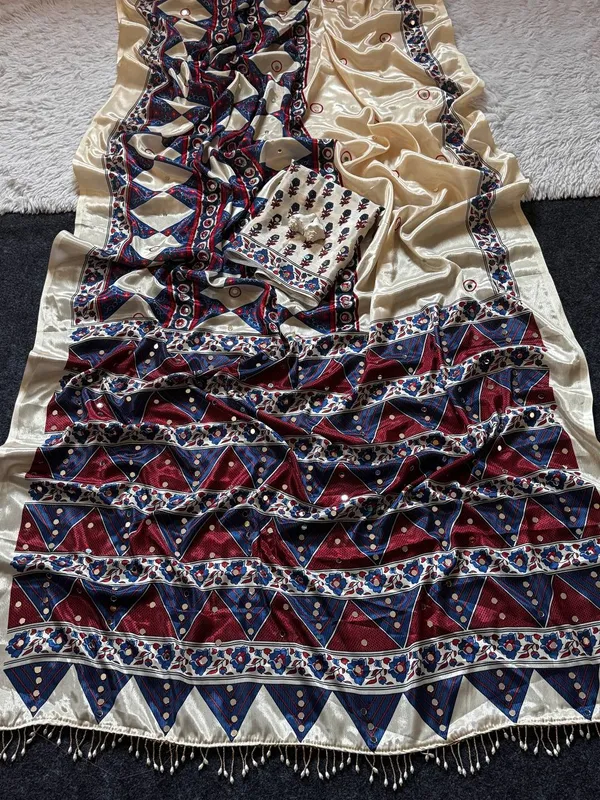 Soft_Satin_Ajrakh_Print_Soft_Silk_Saree_with_Mirror_Work_&_Designer_Border